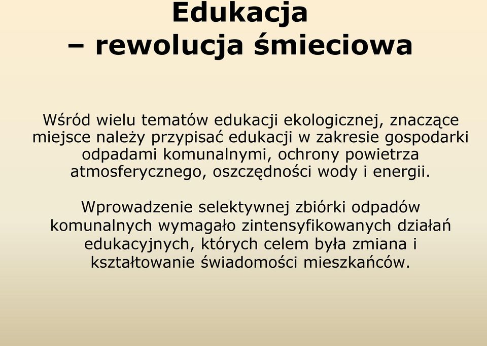 oszczędności wody i energii.