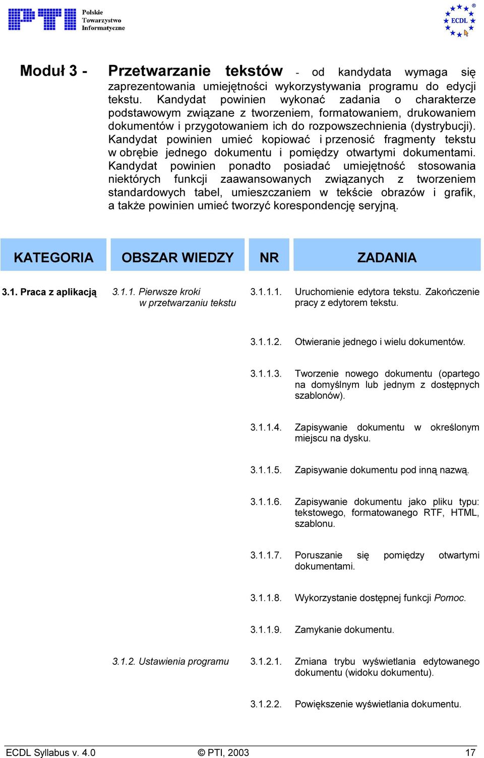 Kandydat powinien umieć kopiować i przenosić fragmenty tekstu w obrębie jednego dokumentu i pomiędzy otwartymi dokumentami.