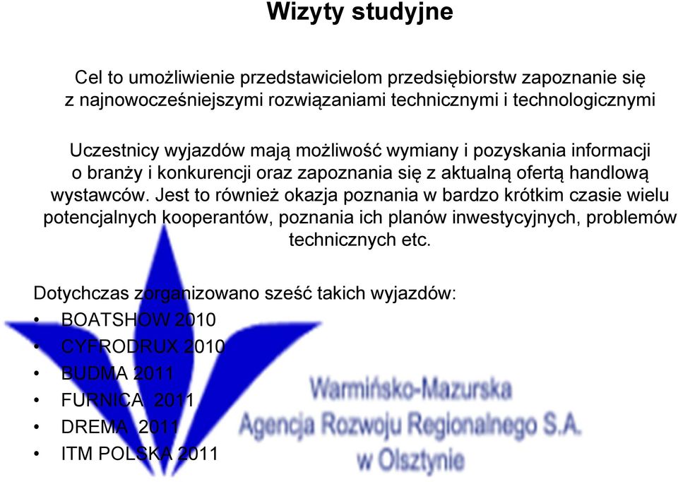 handlową wystawców.