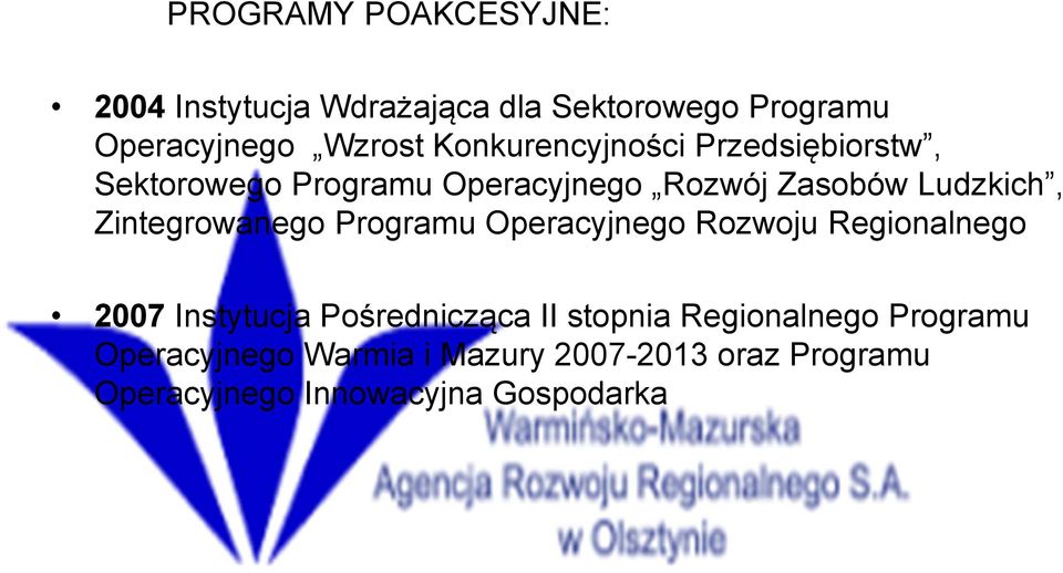 Zintegrowanego Programu Operacyjnego Rozwoju Regionalnego 2007 Instytucja Pośrednicząca II stopnia