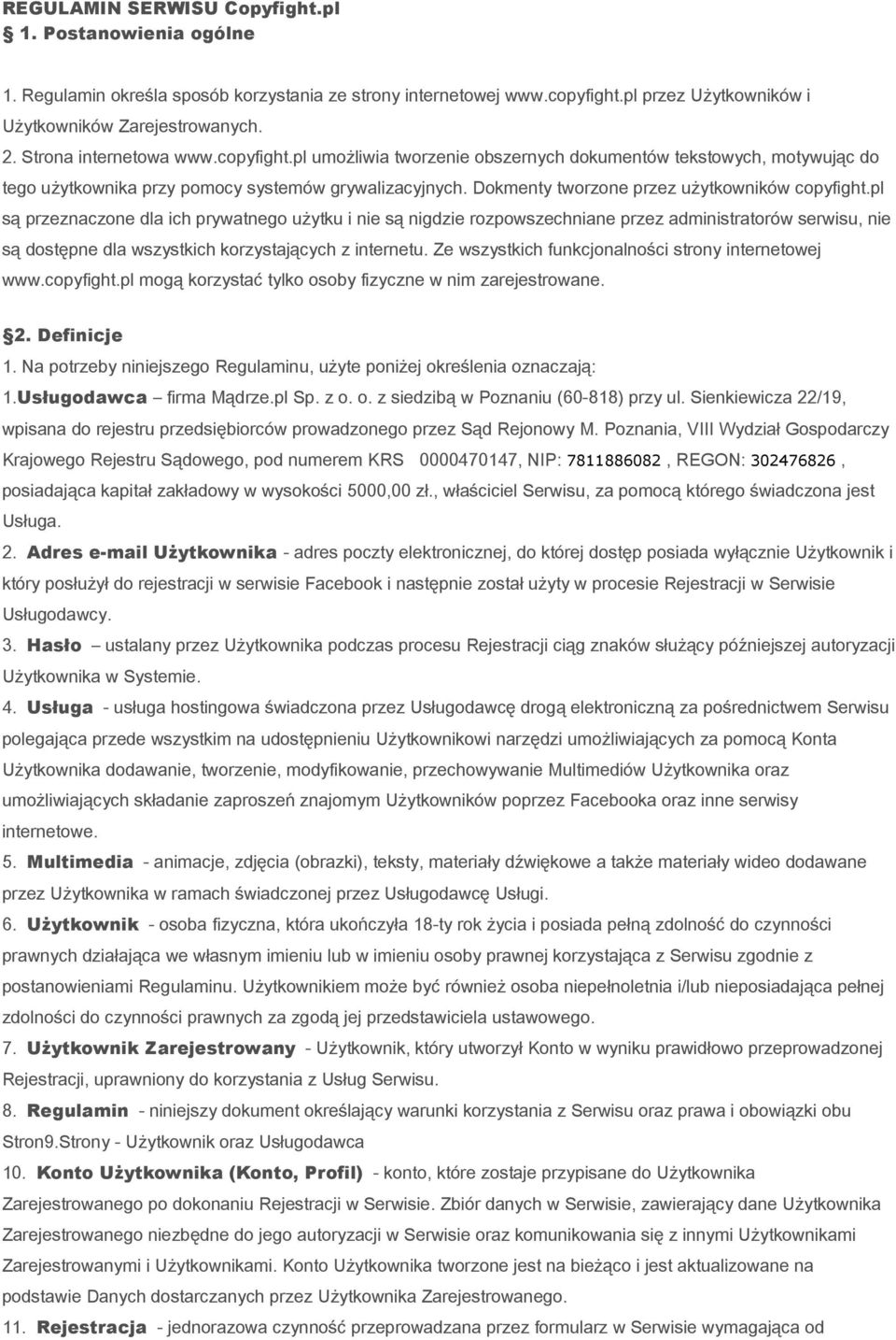 Dokmenty tworzone przez użytkowników copyfight.