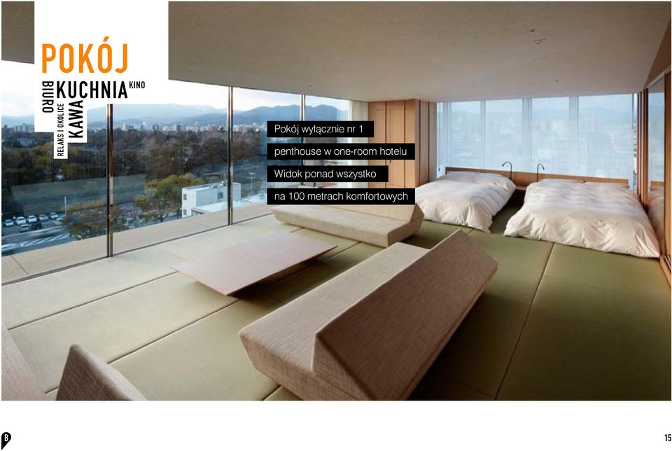 penthouse w one-room hotelu Widok