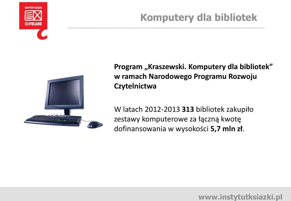 Rozwoju Czytelnictwa W latach 2012-2013 313 bibliotek