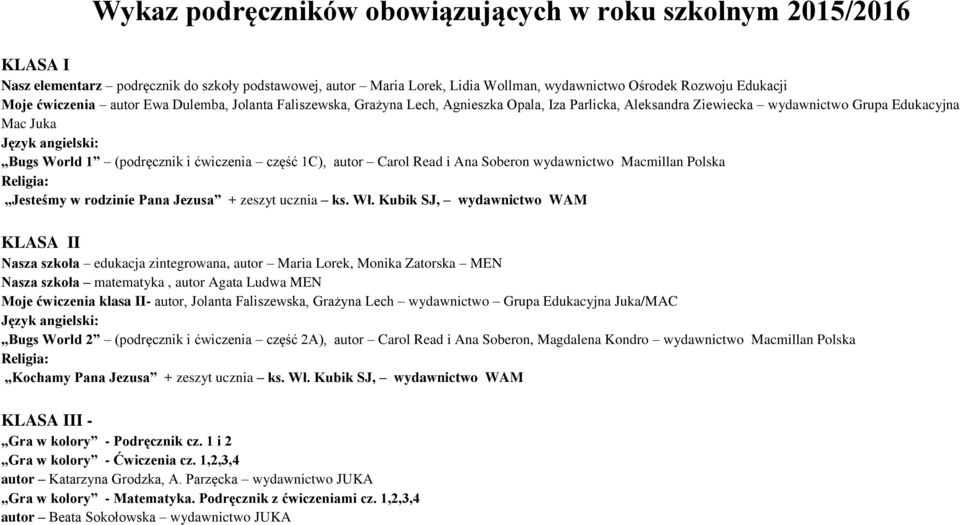 ćwiczenia część 1C), autor Carol Read i Ana Soberon wydawnictwo Macmillan Polska Religia: Jesteśmy w rodzinie Pana Jezusa + zeszyt ucznia ks. Wł.