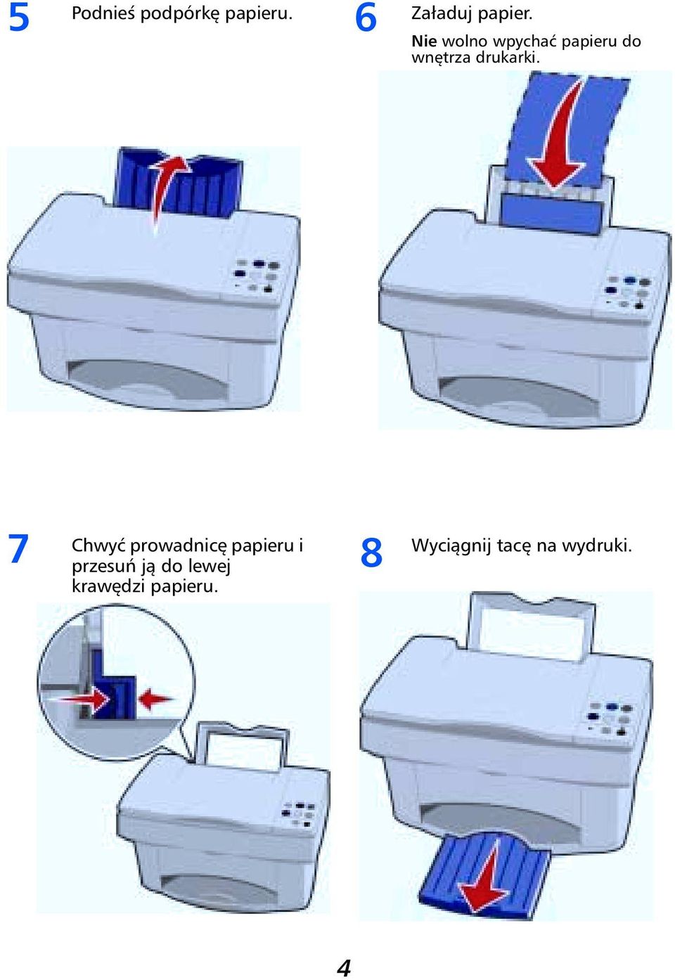 7 Chwyć prowadnicę papieru i przesuń ją do