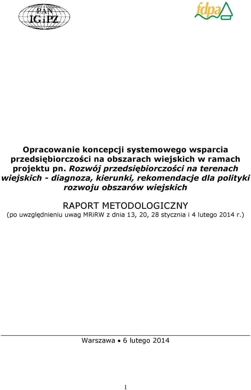 Rozwój przedsiębiorczości na terenach wiejskich - diagnoza, kierunki, rekomendacje dla