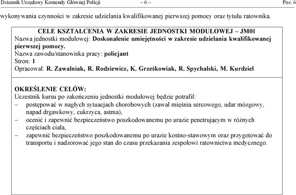 Grześkowiak, R. Spychalski, M.