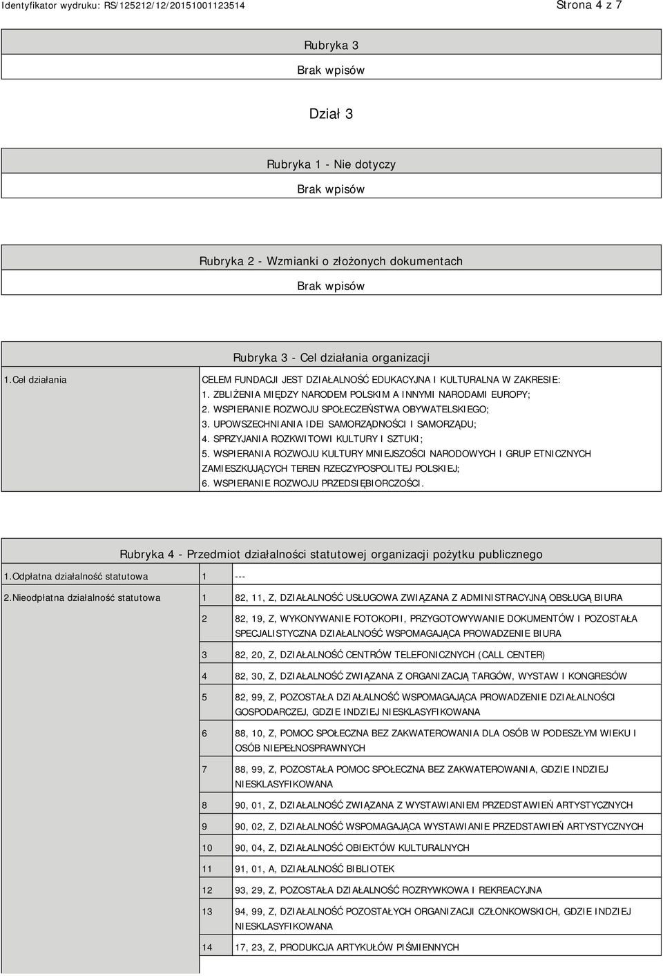 UPOWSZECHNIANIA IDEI SAMORZĄDNOŚCI I SAMORZĄDU; 4. SPRZYJANIA ROZKWITOWI KULTURY I SZTUKI; 5.