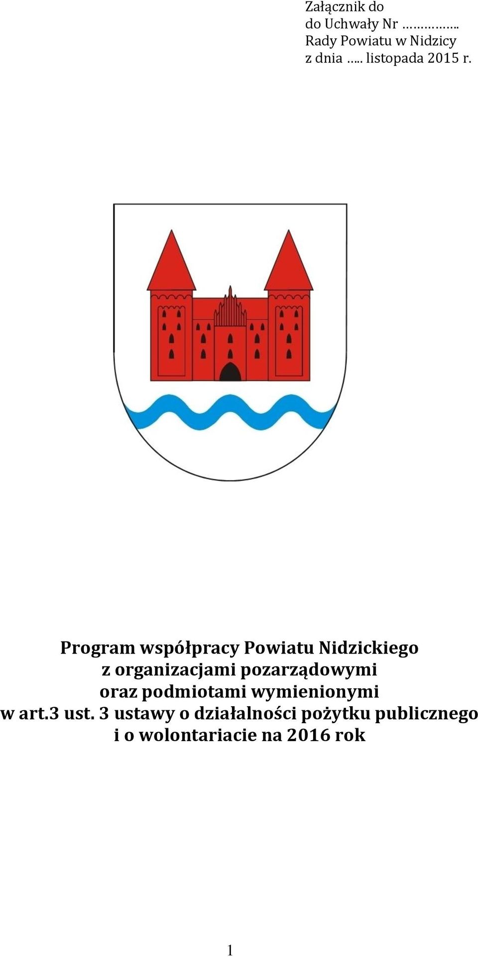 Program współpracy Powiatu Nidzickiego z organizacjami