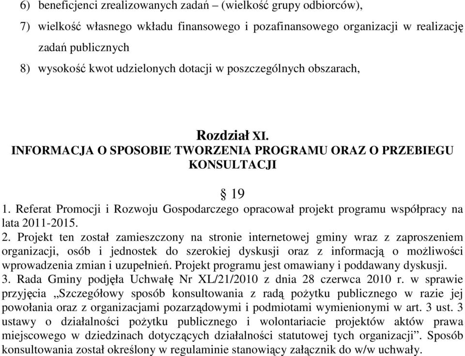 Referat Promocji i Rozwoju Gospodarczego opracował projekt programu współpracy na lata 20