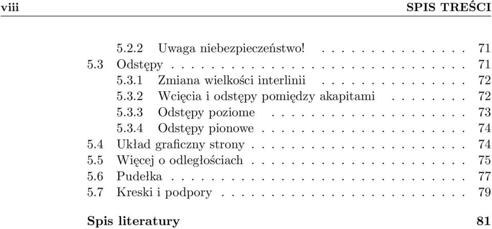 .................... 74 5.4 Układ graficzny strony...................... 74 5.5 Więcej o odległościach...................... 75 5.