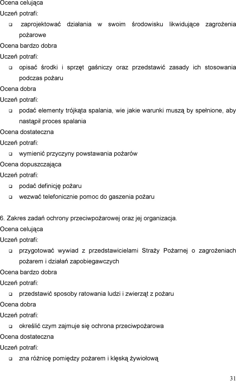 telefonicznie pomoc do gaszenia po aru 6. Zakres zada ochrony przeciwpo arowej oraz jej organizacja.