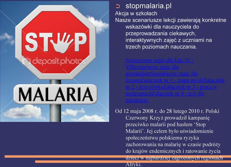 regionach Afryki. stopmalaria.