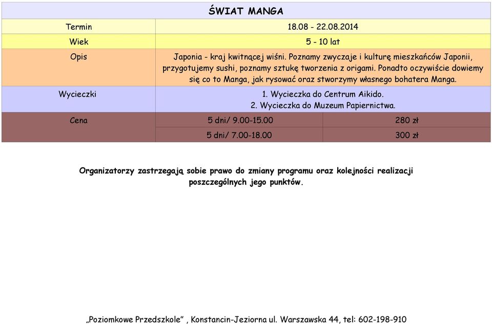 Ponadto oczywiście dowiemy się co to Manga, jak rysować oraz stworzymy własnego bohatera Manga. 1.