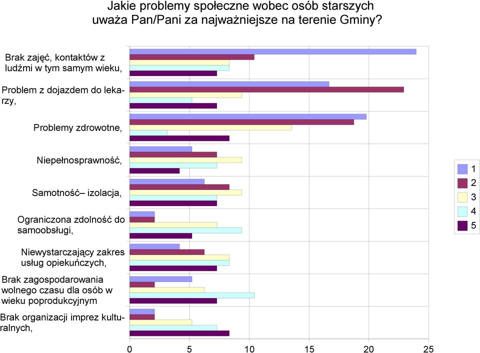 Niepełnosprawność, Samotność izolacja, Ograniczona zdolność do samoobsługi, 1 2 3 4 5 Niewystarczający zakres