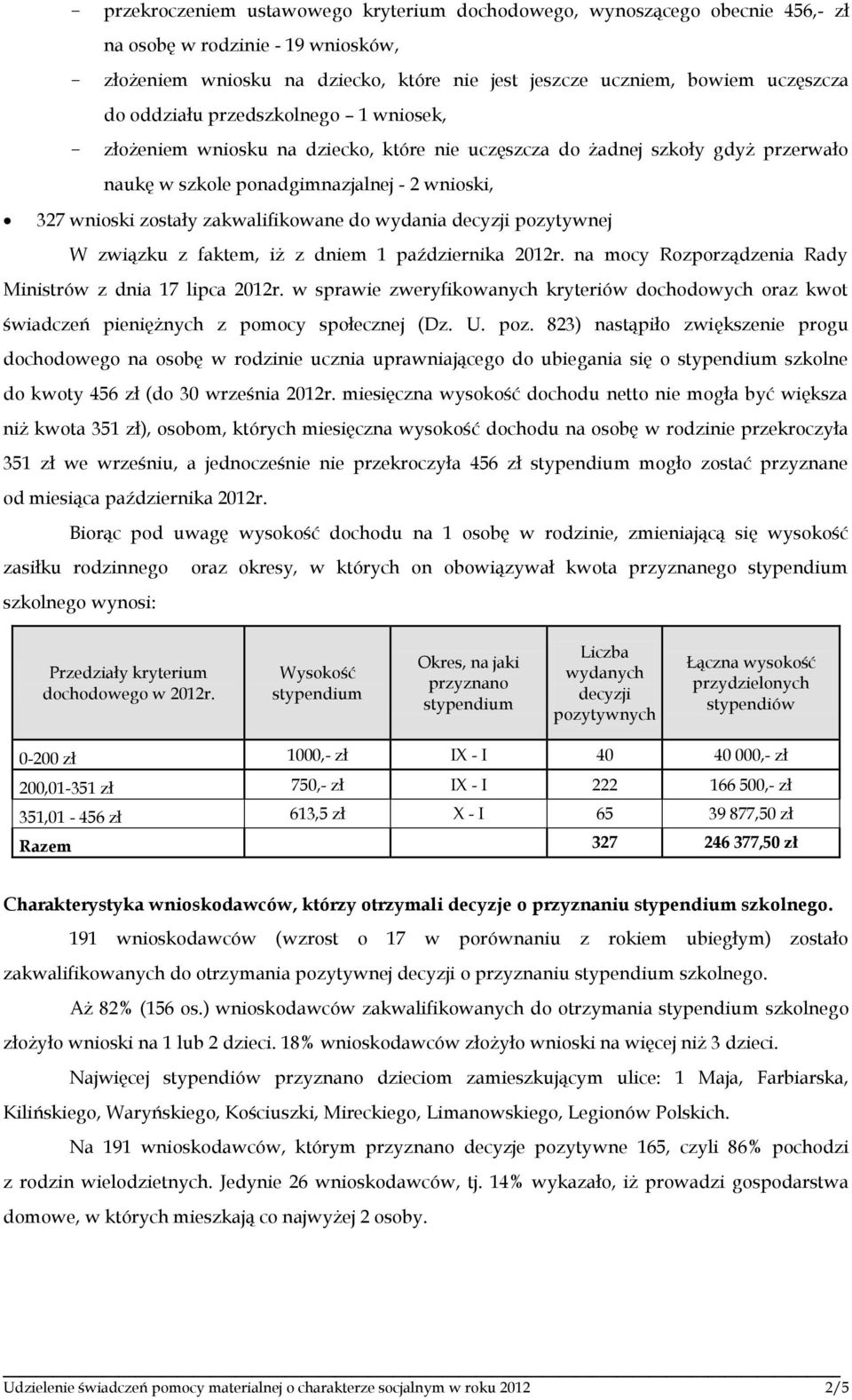 zakwalifikowane do wydania decyzji pozytywnej W związku z faktem, iż z dniem 1 października 2012r. na mocy Rozporządzenia Rady Ministrów z dnia 17 lipca 2012r.