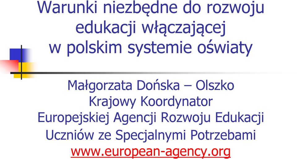 Krajowy Koordynator Europejskiej Agencji Rozwoju