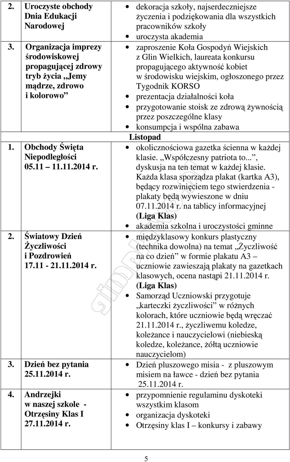 3. Dzień bez pytania 25.11.2014 r.