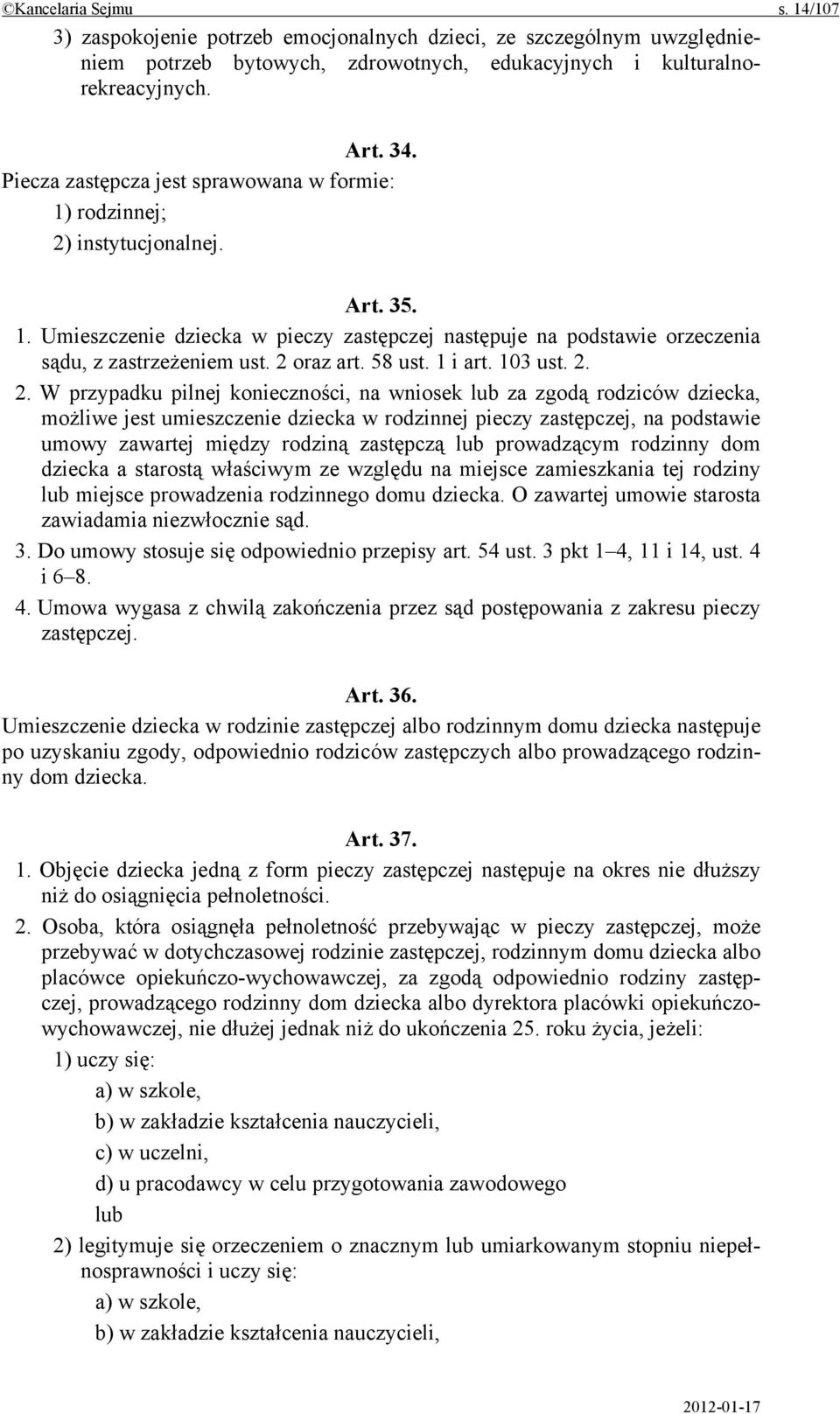 2 oraz art. 58 ust. 1 i art. 103 ust. 2.