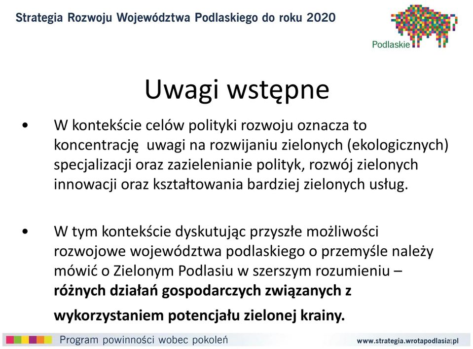 zielonych usług.