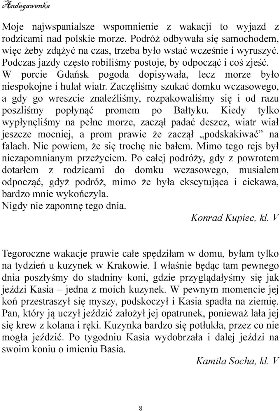 Zaczęliśmy szukać domku wczasowego, a gdy go wreszcie znaleźliśmy, rozpakowaliśmy się i od razu poszliśmy popłynąć promem po Bałtyku.