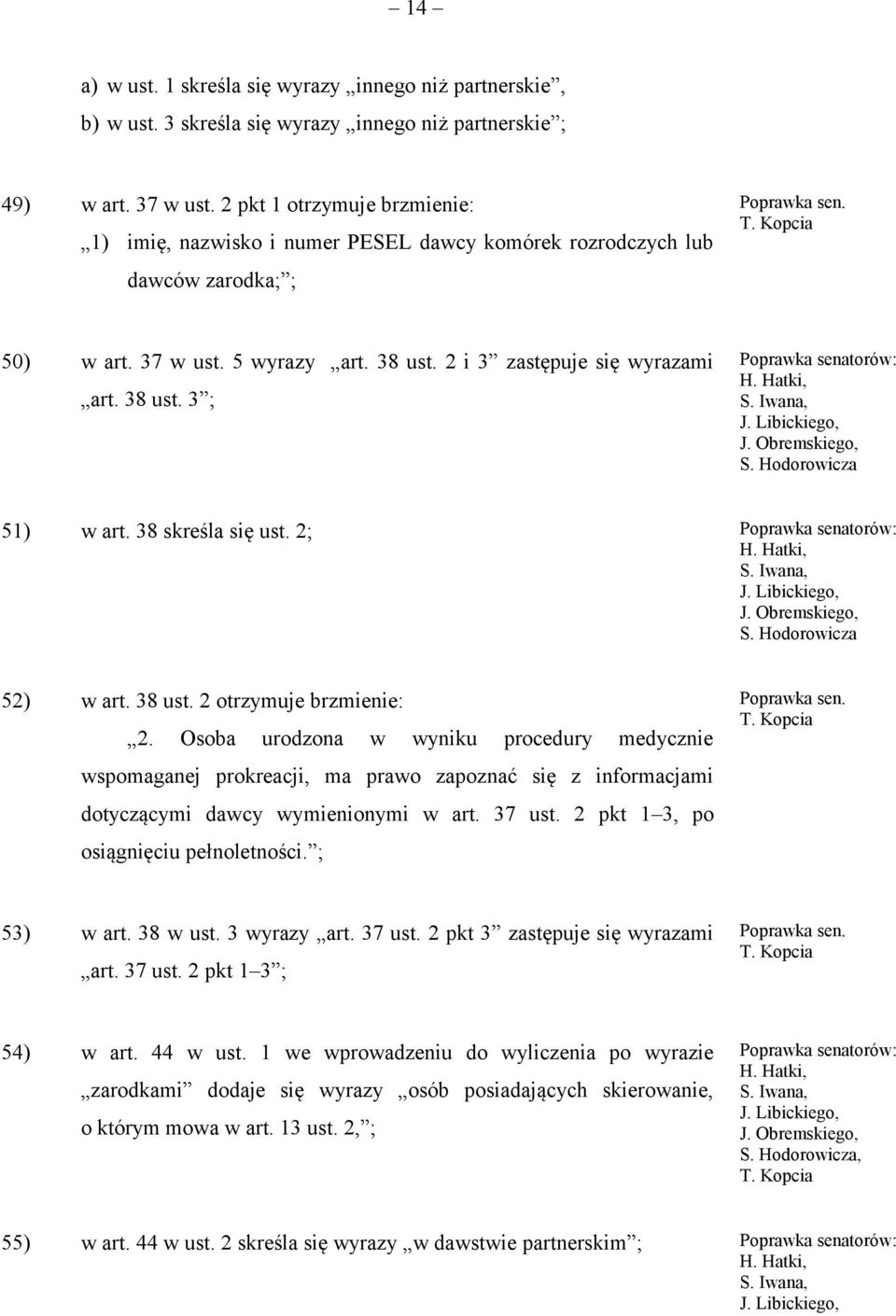 38 skreśla się ust. 2; 52) w art. 38 ust. 2 otrzymuje brzmienie: 2.