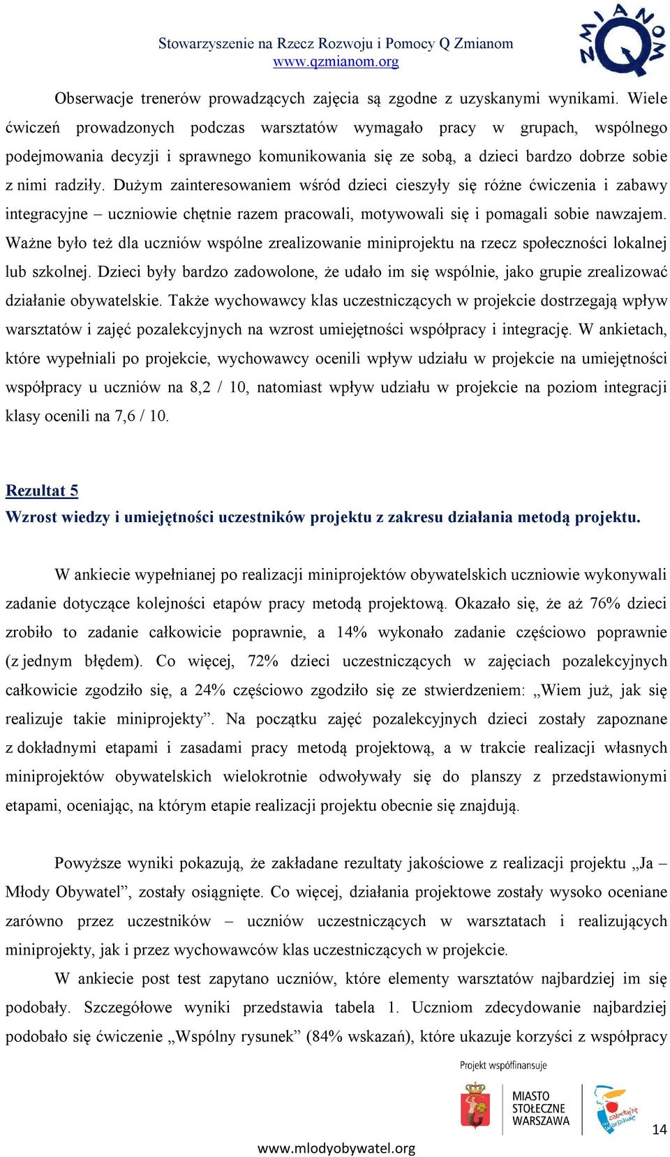 Dużym zainteresowaniem wśród dzieci cieszyły się różne ćwiczenia i zabawy integracyjne uczniowie chętnie razem pracowali, motywowali się i pomagali sobie nawzajem.