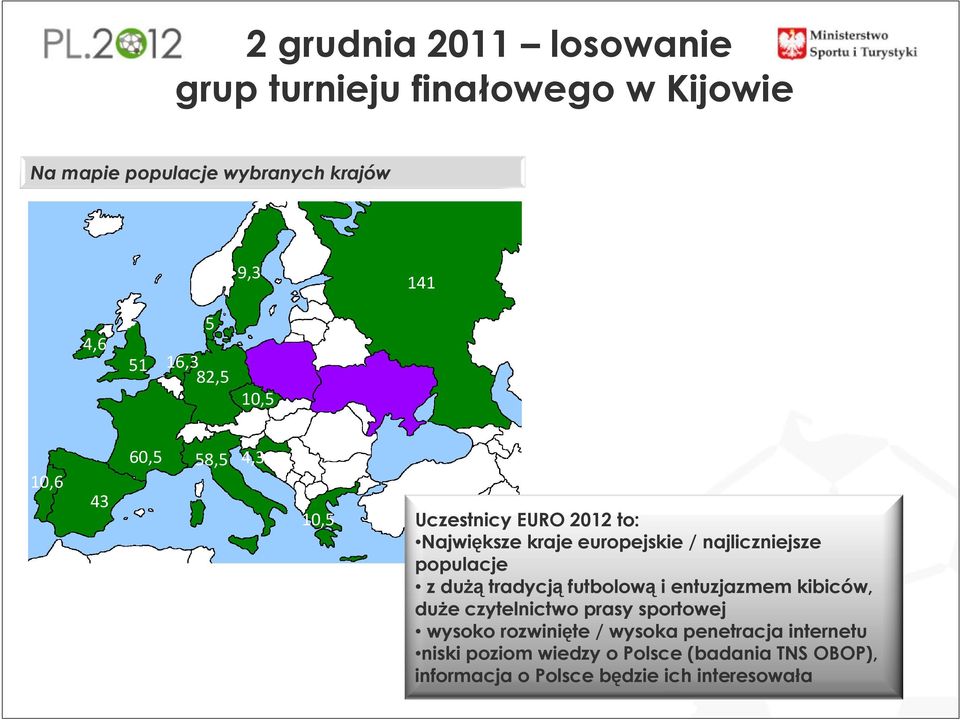 populacje z duŝą tradycją futbolową i entuzjazmem kibiców, duŝe czytelnictwo prasy sportowej wysoko rozwinięte /