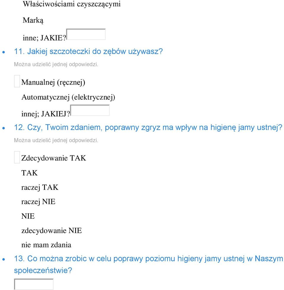 Czy, Twoim zdaniem, poprawny zgryz ma wpływ na higienę jamy ustnej?