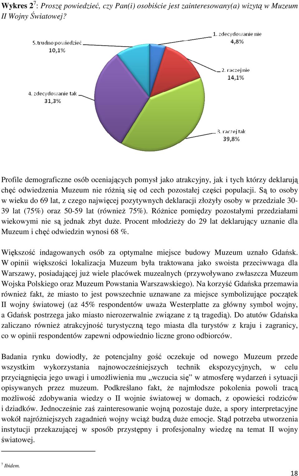 Są to osoby w wieku do 69 lat, z czego najwięcej pozytywnych deklaracji złoŝyły osoby w przedziale 30-39 lat (75%) oraz 50-59 lat (równieŝ 75%).