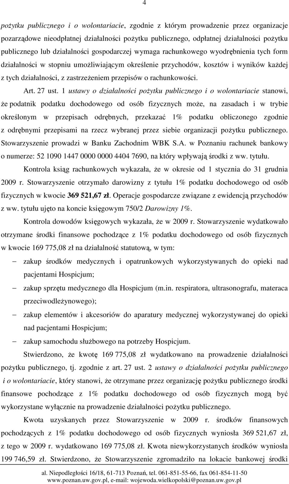 przepisów o rachunkowości. Art. 27 ust.