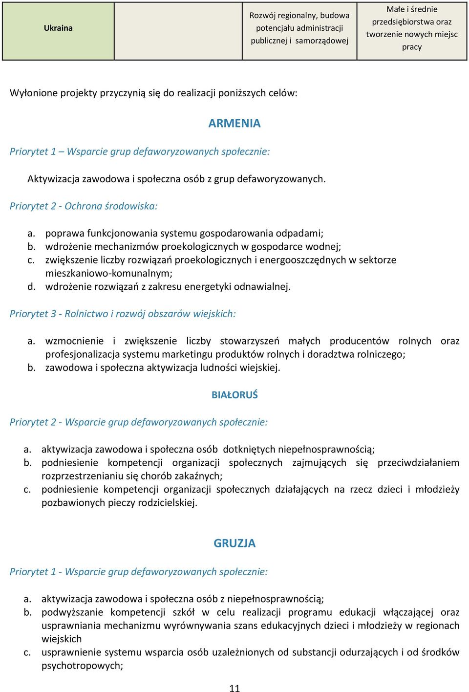 poprawa funkcjonowania systemu gospodarowania odpadami; b. wdrożenie mechanizmów proekologicznych w gospodarce wodnej; c.