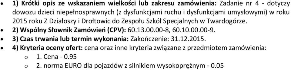 dotyczy 2015 roku Z Działoszy i