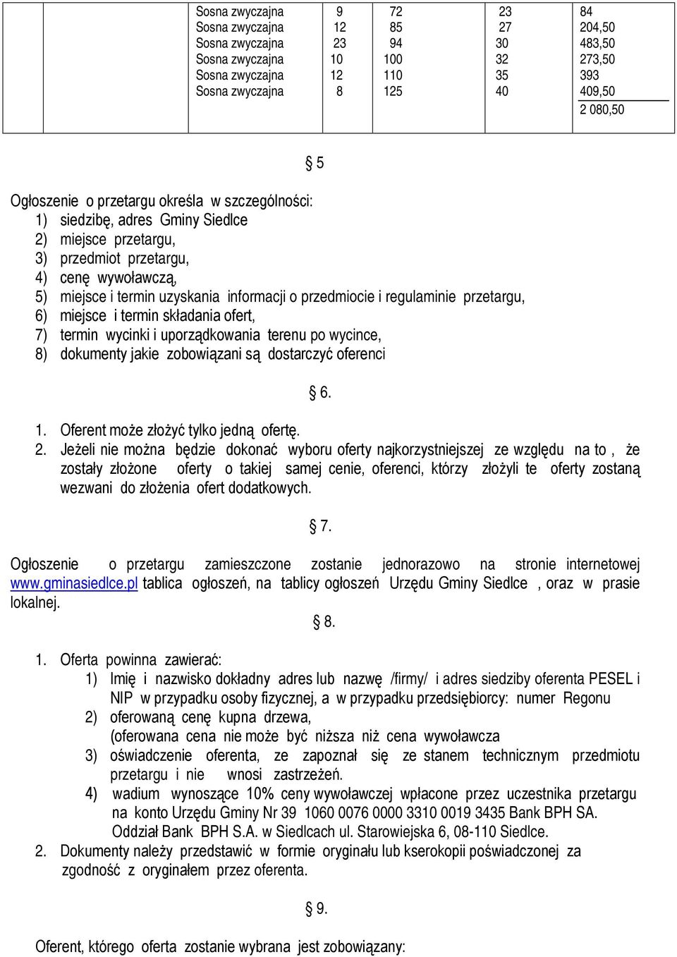 jakie zobowiązani są dostarczyć oferenci 5.. Oferent może złożyć tylko jedną ofertę. 2.