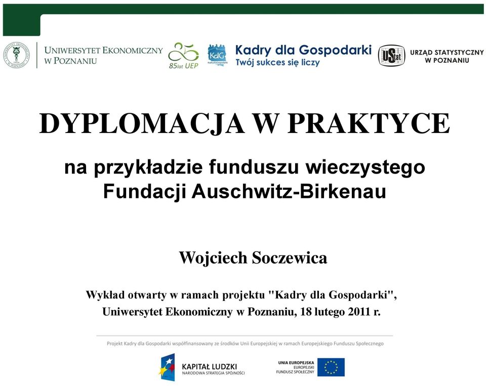 Soczewica Wykład otwarty w ramach projektu "Kadry dla