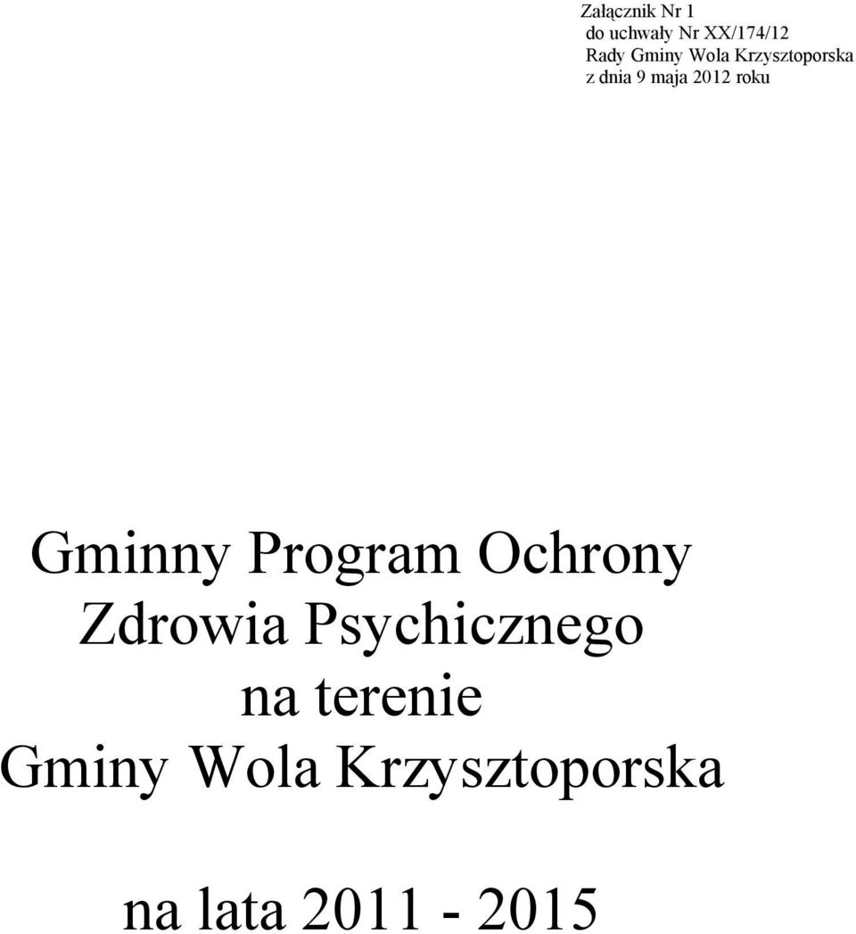 roku Gminny Program Ochrony Zdrowia