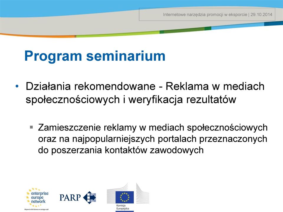 Zamieszczenie reklamy w mediach społecznościowych oraz na