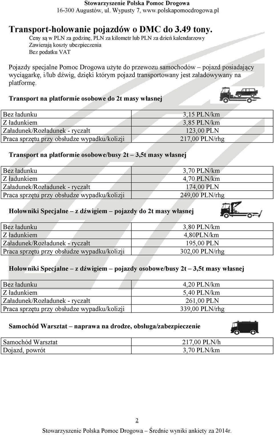 wyciągarkę, i/lub dźwig, dzięki którym pojazd transportowany jest załadowywany na platformę.