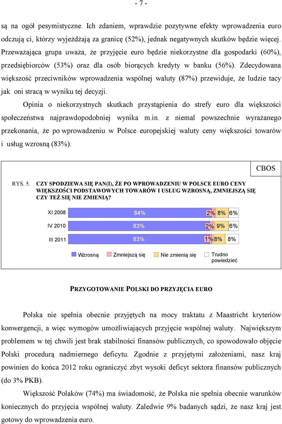 Zdecydowana większość przeciwników wprowadzenia wspólnej waluty (87%) przewiduje, że ludzie tacy jak oni stracą w wyniku tej decyzji.