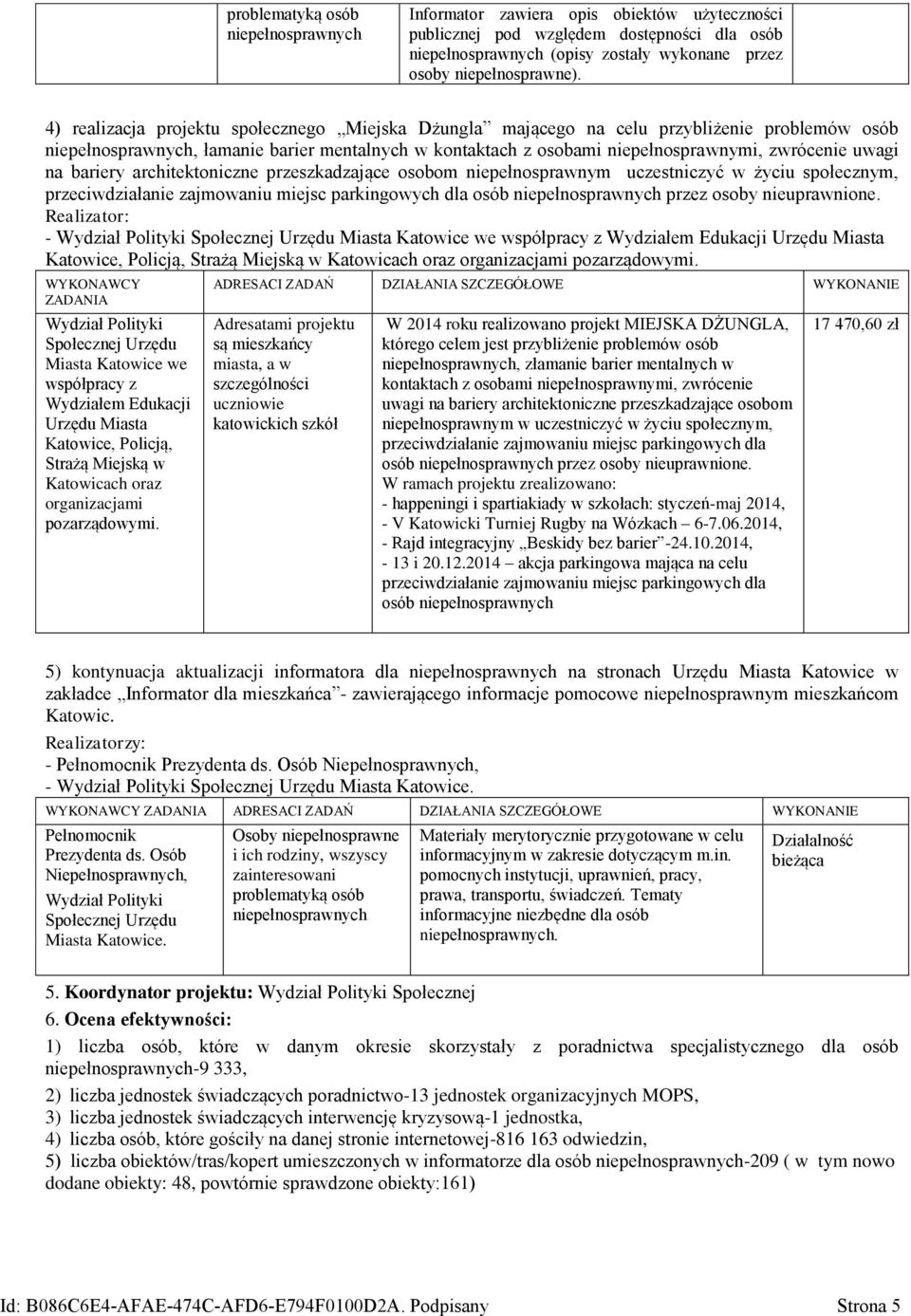 na bariery architektoniczne przeszkadzające osobom niepełnosprawnym uczestniczyć w życiu społecznym, przeciwdziałanie zajmowaniu miejsc parkingowych dla osób niepełnosprawnych przez osoby nieuprone.