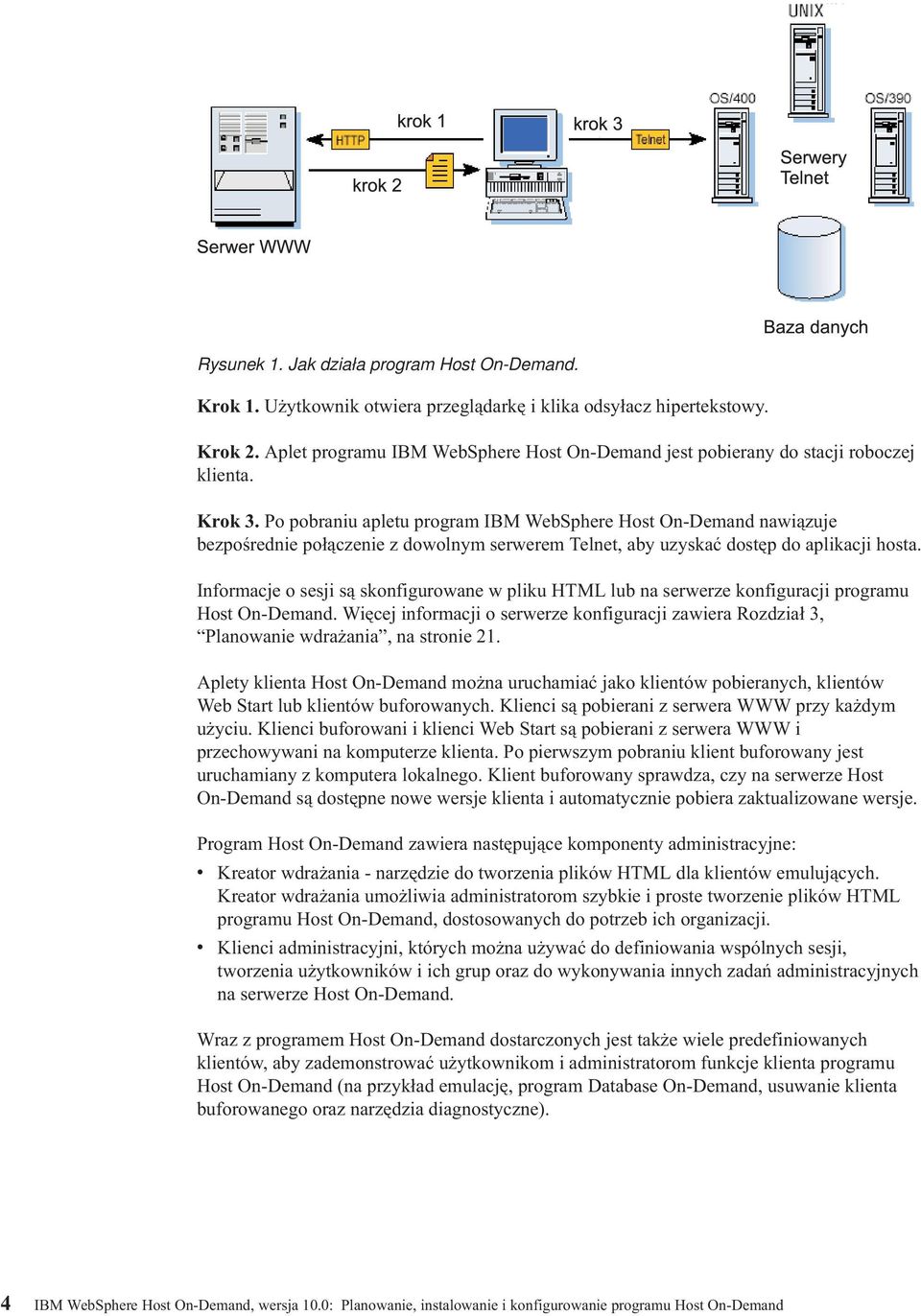 Po pobraniu apletu program IBM WebSphere Host On-Demand nawiązuje bezpośrednie połączenie z dowolnym serwerem Telnet, aby uzyskać dostęp do aplikacji hosta.