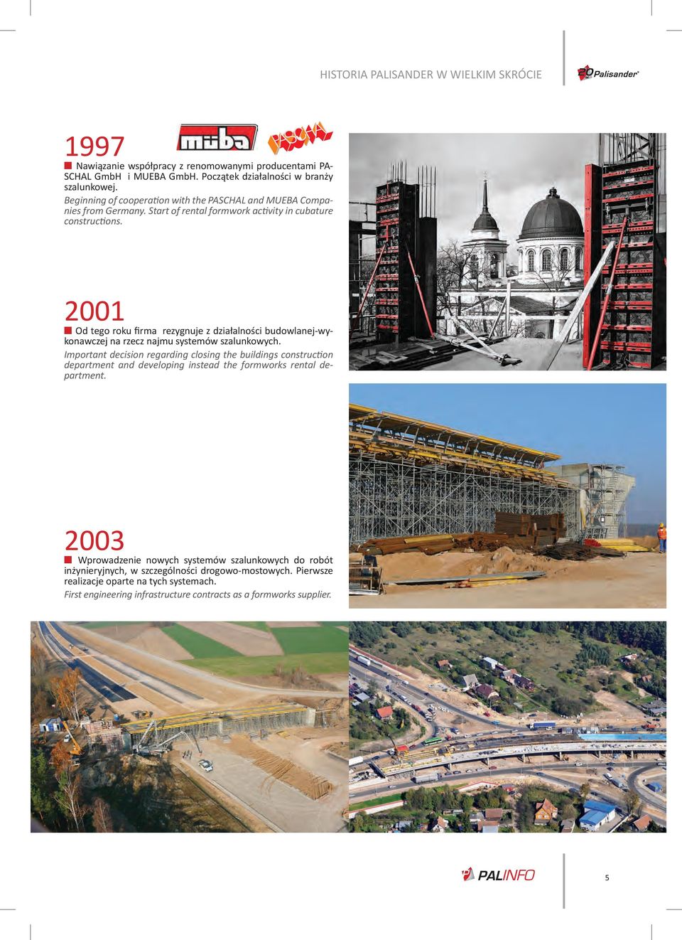 2001 Od tego roku firma rezygnuje z działalności budowlanej-wykonawczej na rzecz najmu systemów szalunkowych.