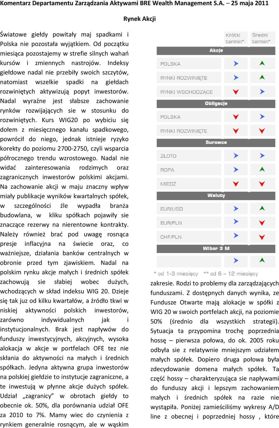 Indeksy giełdowe nadal nie przebiły swoich szczytów, natomiast wszelkie spadki na giełdach rozwiniętych aktywizują popyt inwestorów.