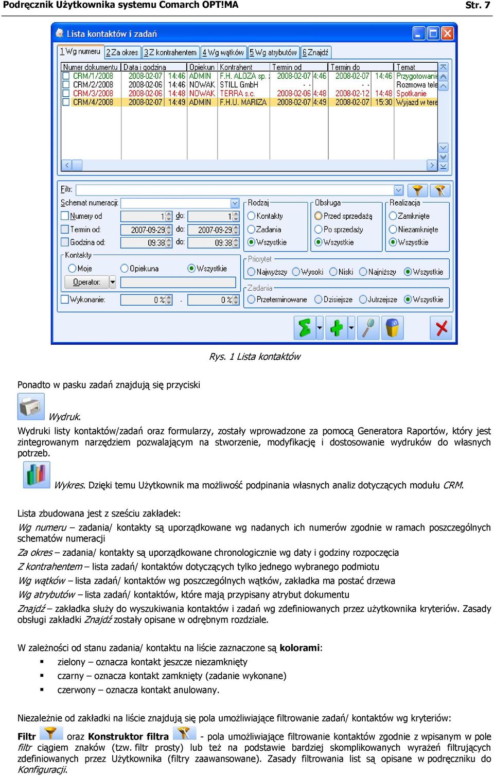 do własnych potrzeb. Wykres. Dzięki temu Użytkownik ma możliwość podpinania własnych analiz dotyczących modułu CRM.