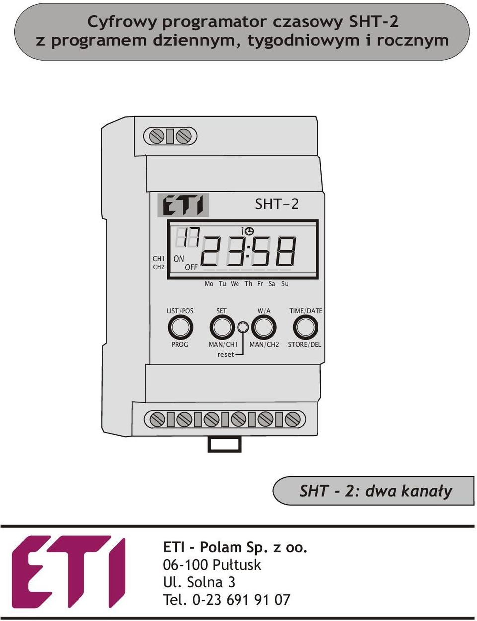 Fr Sa Su LIST/POS SET / TIME/DTE SHT - : dwa kana³y