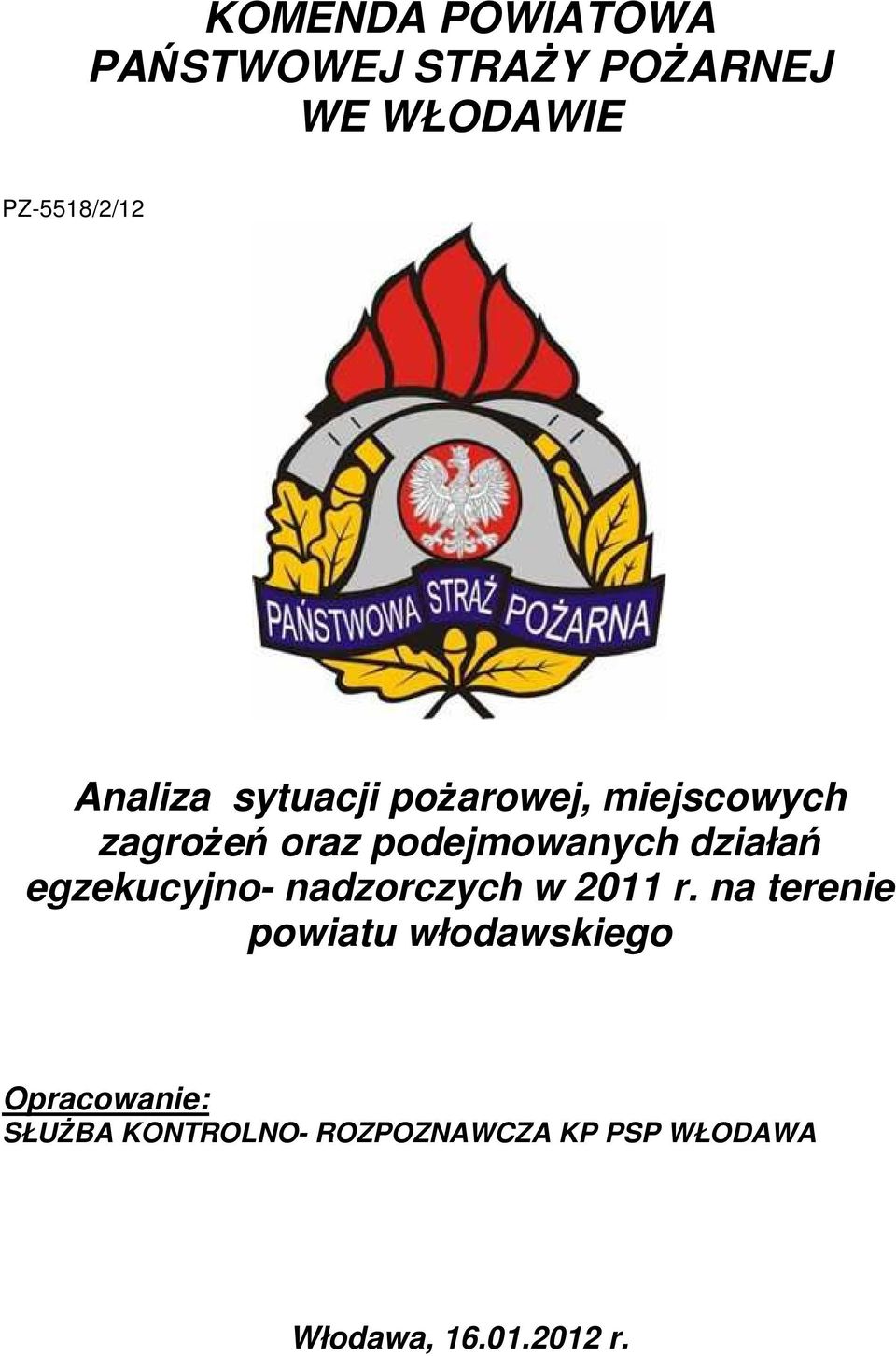 działań egzekucyjno- nadzorczych w 2011 r.