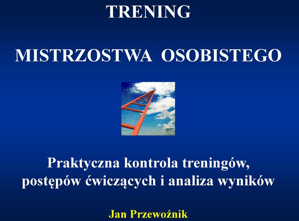 kontrola treningów, postępów