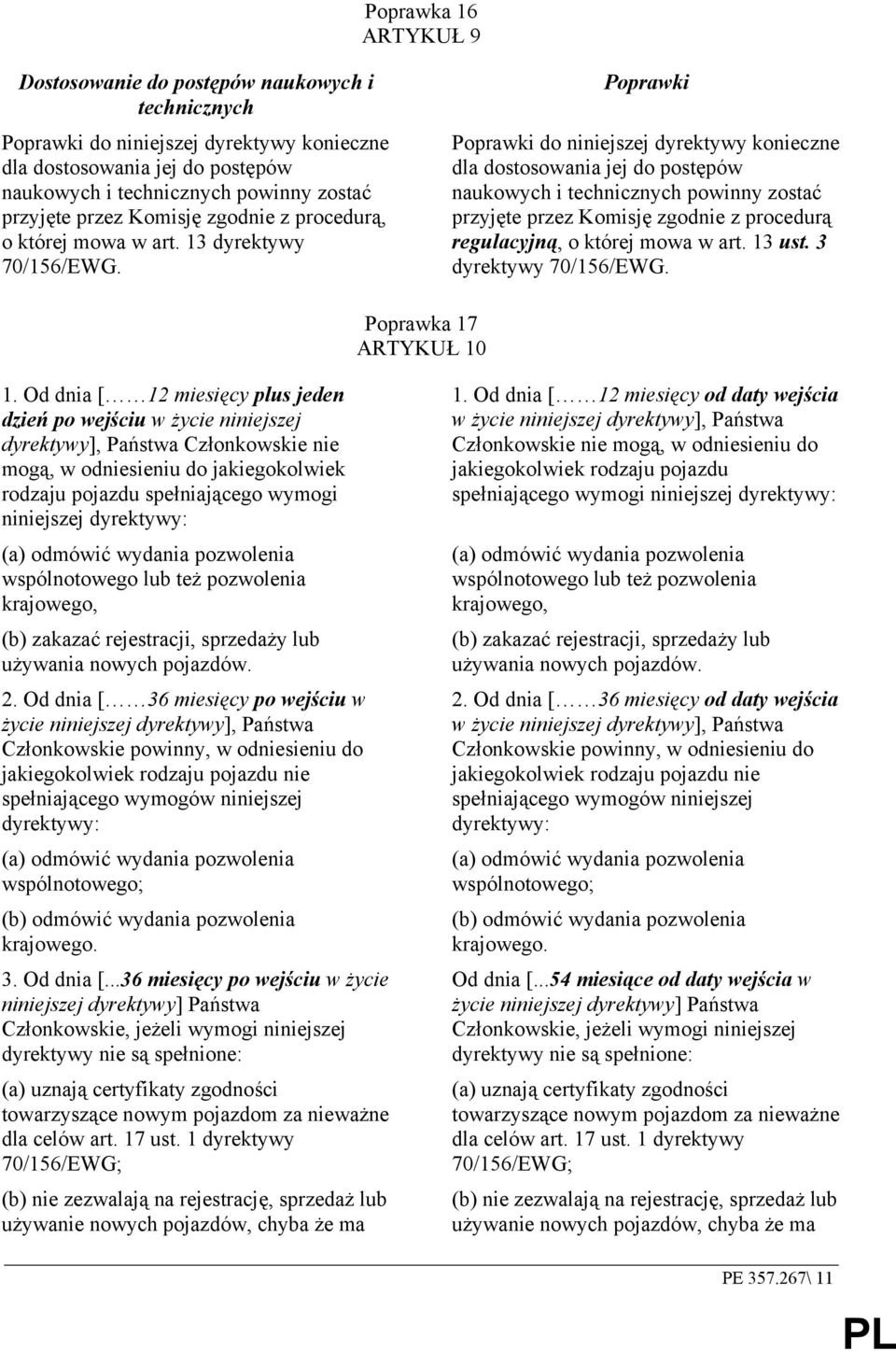 Poprawki Poprawki do niniejszej dyrektywy konieczne dla dostosowania jej do postępów naukowych i technicznych powinny zostać przyjęte przez Komisję zgodnie z procedurą regulacyjną, o której mowa w