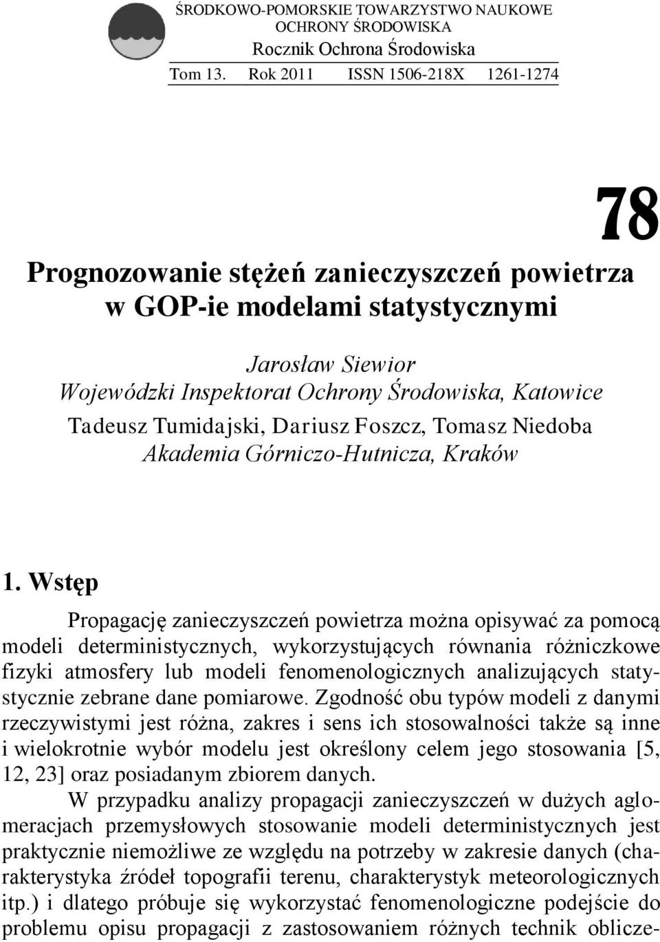 Foszcz, Tomasz Nedoba Akadema Górnczo-Hutncza, Kraków 1.