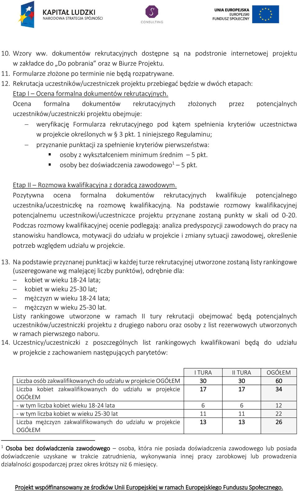 Ocena formalna dokumentów rekrutacyjnych złożonych przez potencjalnych uczestników/uczestniczki projektu obejmuje: weryfikację Formularza rekrutacyjnego pod kątem spełnienia kryteriów uczestnictwa w